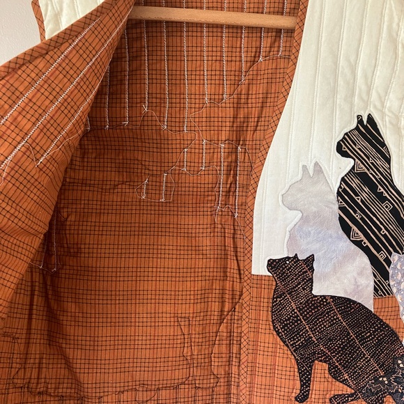 Quilted Cat Vest Women Large Shirley Stephenson Designs Feline Grandma Cottage - Picture 3 of 8